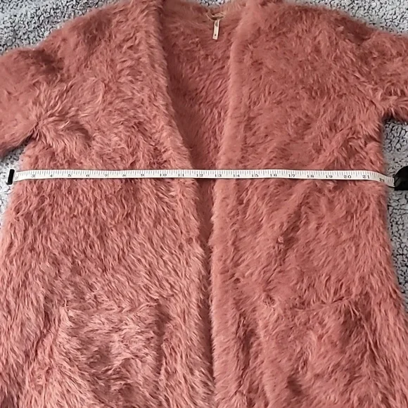 🐰 Free People Fuzzy Open Front Cardigan - Pink - Picture 13 of 15
